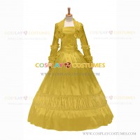 Gothic Lolita Victorian Rococo Stage Long Luxury Yellow Dress Ball Gown