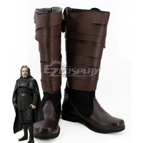 Star Wars The Last Jedi Luke Skywalker Brown Shoes Cosplay Boots