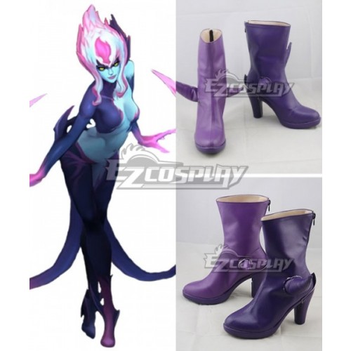 League Of Legends LOL Evelynn Rework Agony Embrace Purple Blue Shoes Cosplay Boots