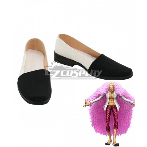 One Piece Donquixote Doflamingo Black White Cosplay Shoes