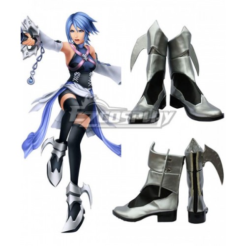 Kingdom Hearts Birth by Sleep Aqua Silver Shoes Cosplay Boots