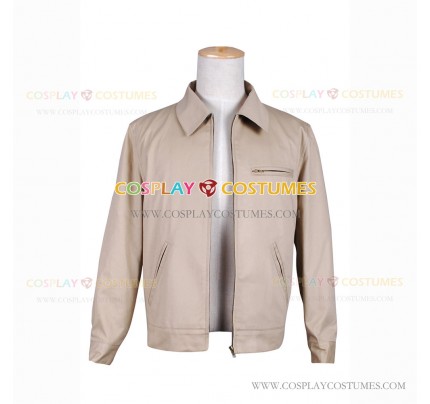 Smallville Cosplay Clark Kent Costume Beige Zipper Jacket Coat