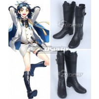 Touken Ranbu Online Taikogane Sadamune Black Shoes Cosplay Boots