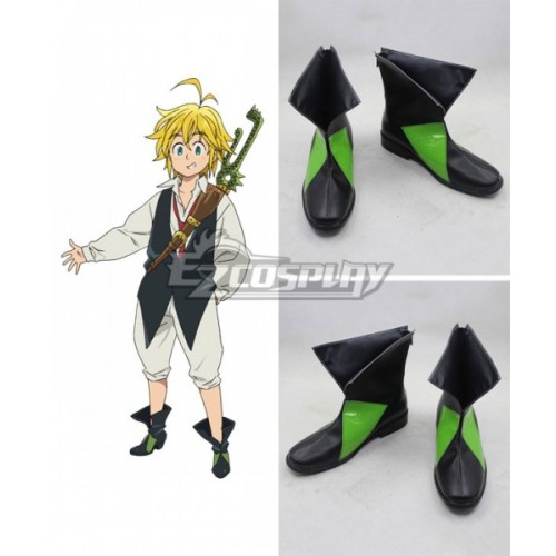 The Seven Deadly Sins Nanatsu no Taizai Meliodas Dragon's Sin of Wrath Black Cosplay Shoes