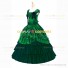 Vintage Gothic Lolita Victorian 18th Century Green Ruffles Evening Ball Gown Dress