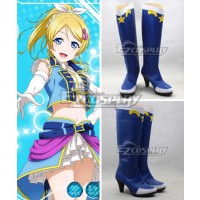 Love Live School Idol Project Field Of View Ayase Eli Blue Shoes Cosplay Boots