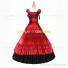 Vintage Gothic Lolita Victorian 18th Century Red Ruffles Evening Ball Gown Dress