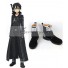 Sword Art Online SAO Sodo Ato Onrain Dull Polish Kirigaya Kazuto Kirito Flat Shoes Black And Silver Cosplay Shoes