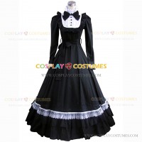 Classic Victorian Style Black Maid Dress Stage Costume