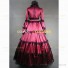 Gothic Marie Antoinette Satin Gown Stage Theater Reenactment Clothing Red