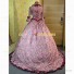 Historical Victorian Style Country Lolita Floral Gown Dress Wine