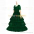 Reenactment Civil War Lace Lolita Recoco Layered Green Ball Gown Dress