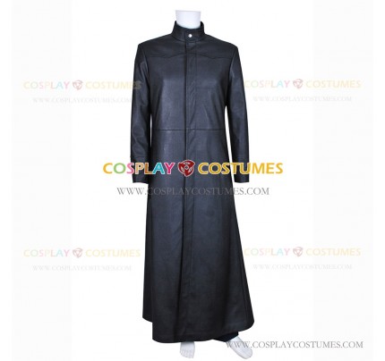 The Matrix Cosplay Neo Costume Black Leather Coat