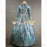 Victorian Style Brocaded Party Ball Gown Fancy Dress Blue