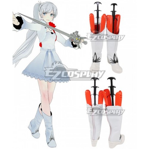 RWBY White Trailer Weiss Schnee White Shoes Cosplay Boots