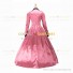 Retro Victorian Classic Turtle Neck Stage Pink Long Dress Ball Gown