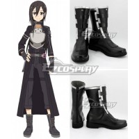 Sword Art Online II SAO Sodo Ato Onrain Gun Gale Online GGO Kirigaya Kazuto Kirito Black Shoes Cosplay Boots - B Edition