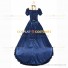 Reenactment Victorian Scarlett O'Hara Rococo Blue Ball Gown Dress