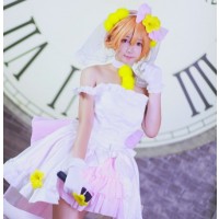 Love Live Love Wing Bell Rin Hoshizora Wedding Dress Cosplay Costume