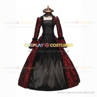 Victorian Steampunk Rococo Brocade Red Ball Gown Dress