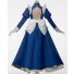 Fate Grand Order Arturia Pendragon Lancer Blue Dress Cosplay Costume