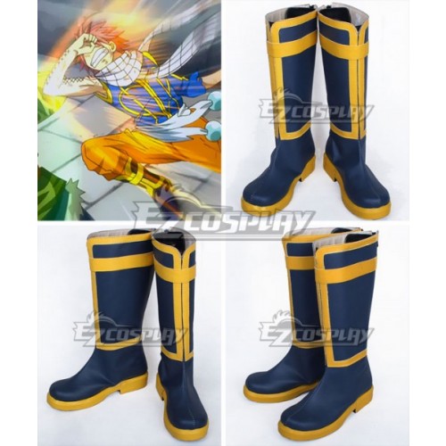 Fairy Tail Dragon Slayers Natsu Dragneel Natsu DoraguniruTeam Natsu New Blue Shoes Cosplay Boots