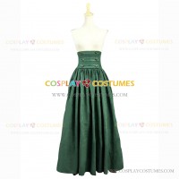 Victorian Reenactment Skirt Dark Olive Green Corduroy Floor Length Skirt