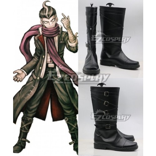 Danganronpa: Trigger Happy Havoc Gundham Tanaka Black Shoes Cosplay Boots