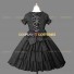 Solid Color Black Gothic Lolita Dress Lace Ruffle Tiered Punk Lolita Dress