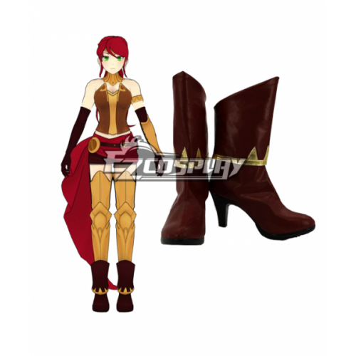 RWBY Beacon Academy Team JNPR Pyrrha Nikos Brown Shoes Cosplay Boots