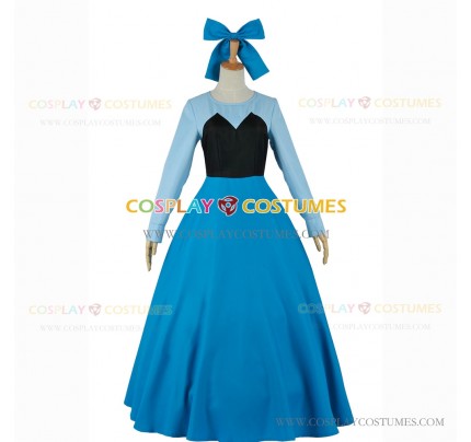 The Little Mermaid Cosplay Princess Ariel Costume Blue Dress