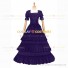 Reenactment Civil War Lace Lolita Recoco Layered Purple Ball Gown Dress