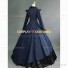 Renaissance Faire Victorian Style Adult Fancy Dress Evening Gown Navy Blue