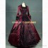 Victorian Lady Queen Colonial Princess Fairytale Dress Lace Ball Gown Burgundy