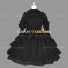 Black Gothic Lolita Dress Punk Lolita Wide Sleeve Lace Bow Dress