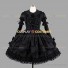 Black Gothic Lolita Dress Tiered Wide Sleeve Dress with Bows