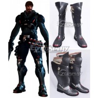 Overwatch OW Reaper Gabriel Reyes Blackwatch Silver Black Shoes Cosplay Boots