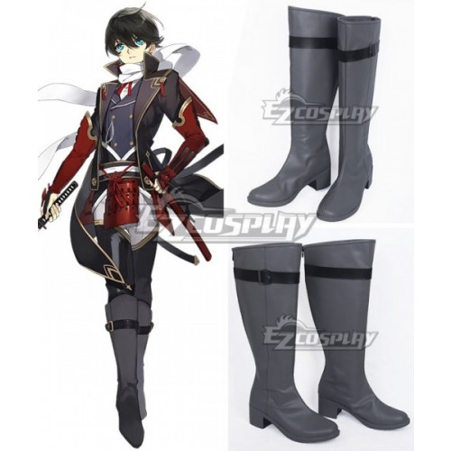 Katsugeki Touken Ranbu Horikawa Kunihiro Grey Shoes Cosplay Boots