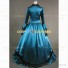 Victorian Lady Queen Colonial Princess Fairytale Dress Lace Ball Gown Dark Blue