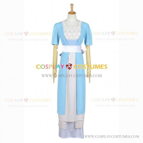 Titanic Rose DeWitt Bukater Cosplay Costume Blue Gown Dress