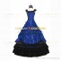 Steampunk Southern Belle Saloon Girls Theater Ruffles Royal Blue Dress Evening Gown