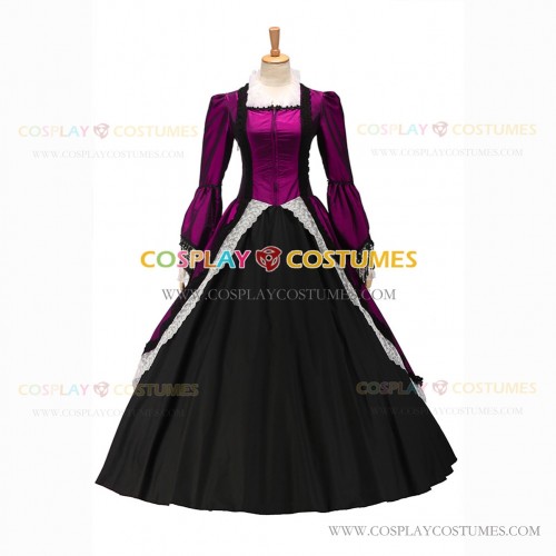 Victorian Punk Lolita Pagoda Sleeves Ball Gown Rose Dress