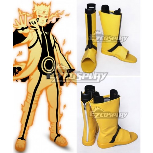 Naruto Uzumaki Naruto Nine-Tails Bijuu Mode Golden Shoes Cosplay Boots