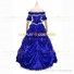 Classic Victorian Steampunk Ruffles Herrlich Royal Blue Ball Gown Dress