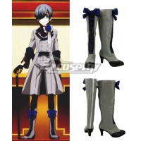 Black Butler III Book of Circus Ciel Phantomhive Grey Cosplay Shoes Boots