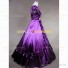 Sleeveless Gothic Theater Reenactment Clothing Lady Dress Purple