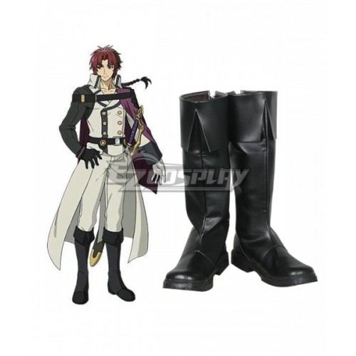 Seraph of the End Vampire Reign Owari no Serafu Crowley Eusford Black Shoes Cosplay Boots