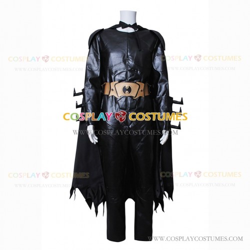 Batman Black Leather Costume With Mask Full Set