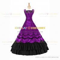 Romantic Southern Belle Marie Antoinette Theater Steampunk Ball Gown Purple Dress