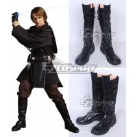 Star Wars Anakin Skywalker Darth Vade Black Shoes Cosplay Boots